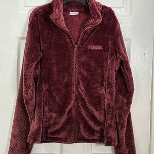 Columbia Women's Cozy Maroon Teddy Jacket